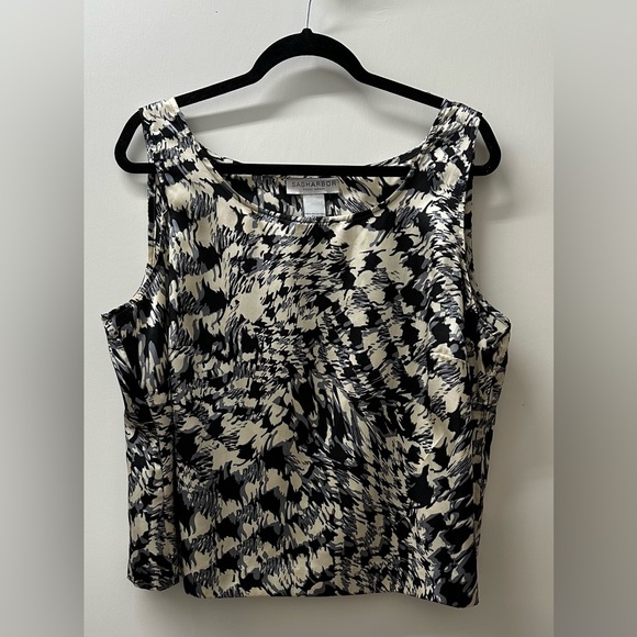 SAG HARBOR Blouse Women's Abstract Art Classy Sleeveless Side Zip Pullover Top - Picture 2 of 8